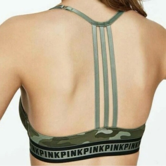 Victoria’s Secret PINK Wear Everywhere Push-Up Bra in a Green Camouflage Print - Picture 2 of 7